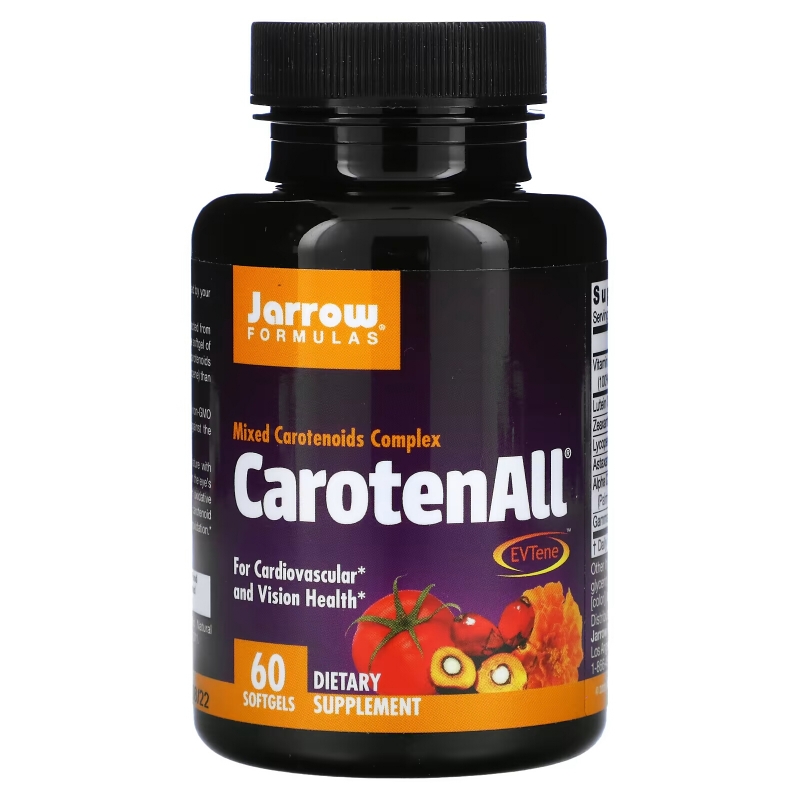Jarrow Formulas, CarotenALL, комплекс из смеси каротиноидов, 60 мягких капсул