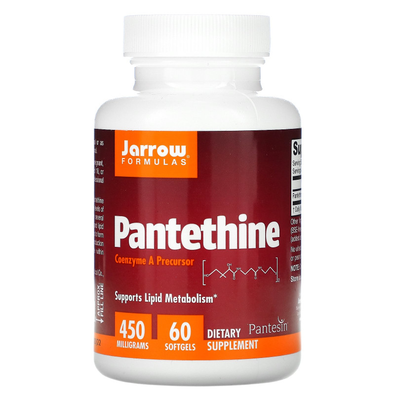 Jarrow Formulas, Пантетин, 450 мг, 60 желатиновых капсул