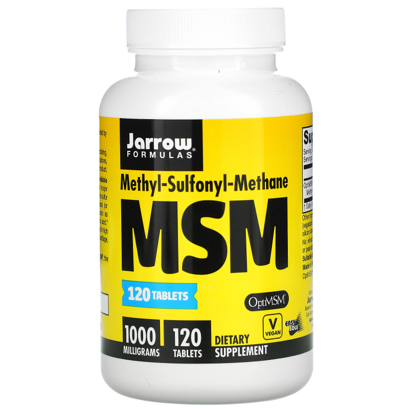 Jarrow Formulas MSM 1000 метил сульфонил метан 1000 мг 120 легко растворимых таблеток