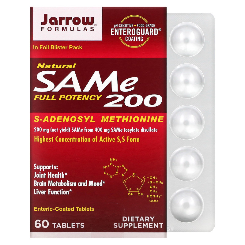 Jarrow Formulas Натуральный SAM-e 200 200 мг 60 таблеток