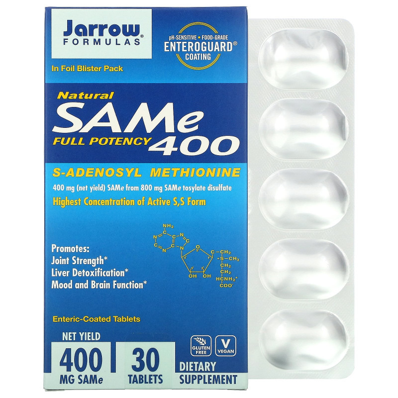 Jarrow Formulas Природный SAM-E 400 400 мг 30 таблеток м энтеросолюбильным покрытием