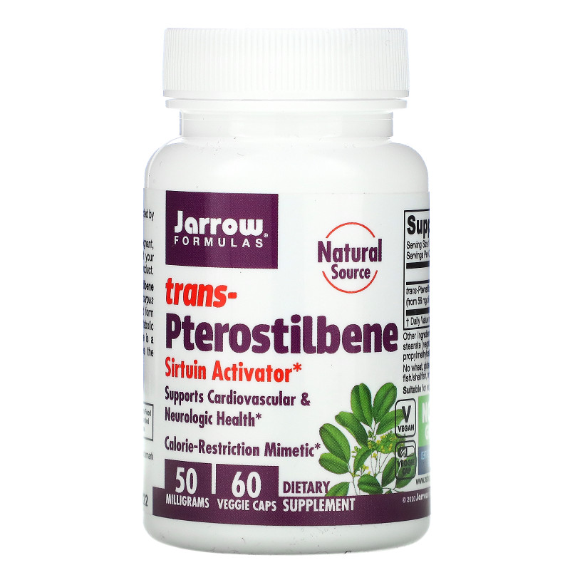 Jarrow Formulas, trans-Pterostilbene, 50 mg , 60 Veggie Caps