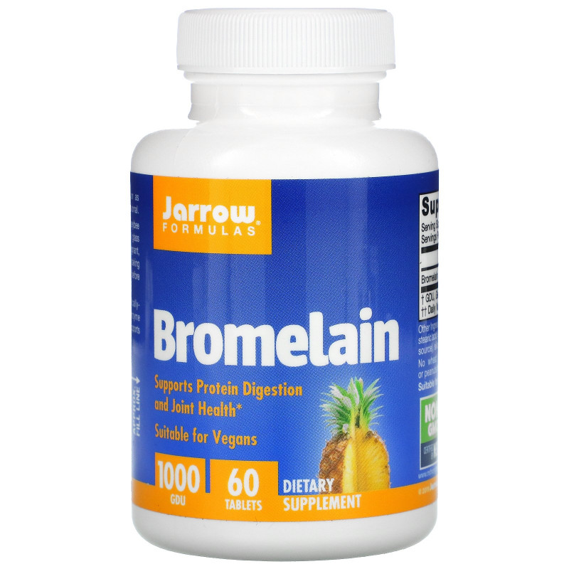 Jarrow Formulas Бромелаин 1000 500 мг 60 легко растворяющихся таблеток
