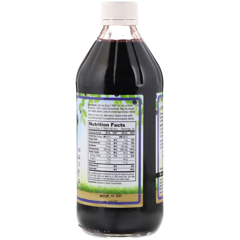 Dynamic Health  Laboratories Чистый концентрированный черничный сок 16 жидких унций (473 мл)