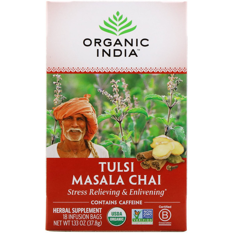 Organic India Чай тулси масала чай 18 чайных пакетиков 1.33 унции (37.8 г)