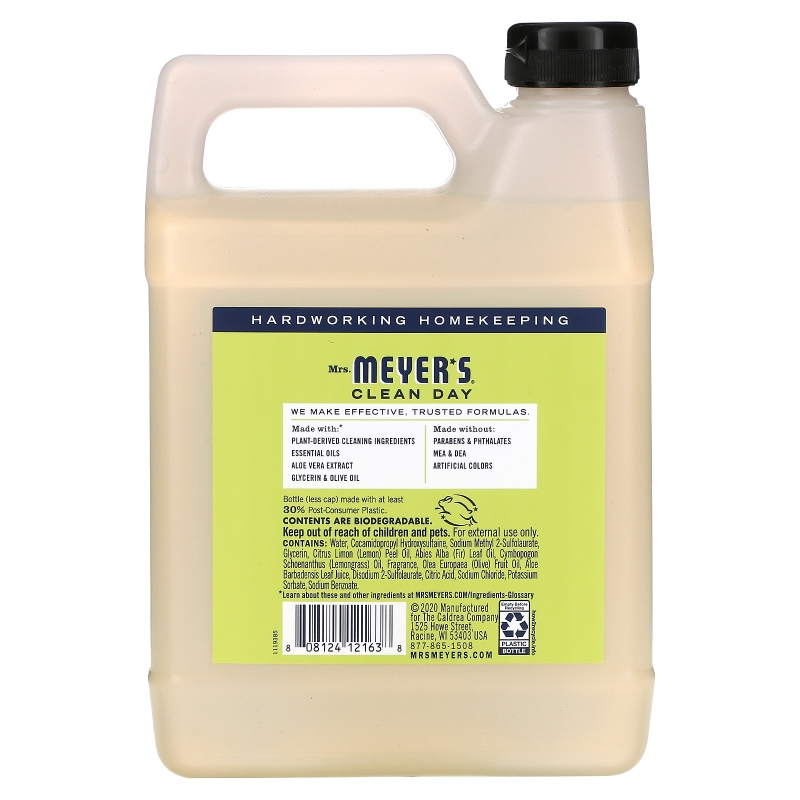 Mrs. Meyers Clean Day Жидкое мыло для рук аромат вербены лимонной 33 жидких унции (975 мл)