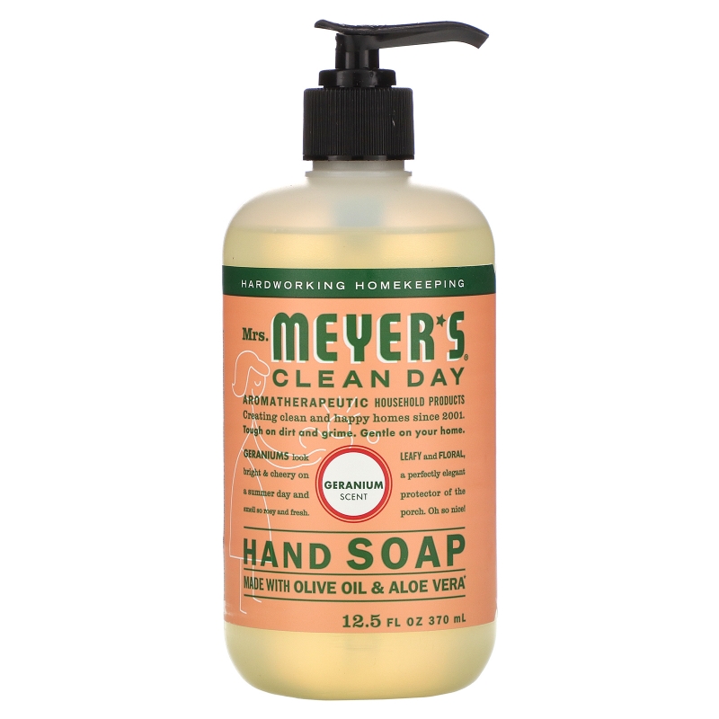 Mrs. Meyers Clean Day Жидкое мыло для рук с запахом герани 12.5 жидких унций (370 мл)