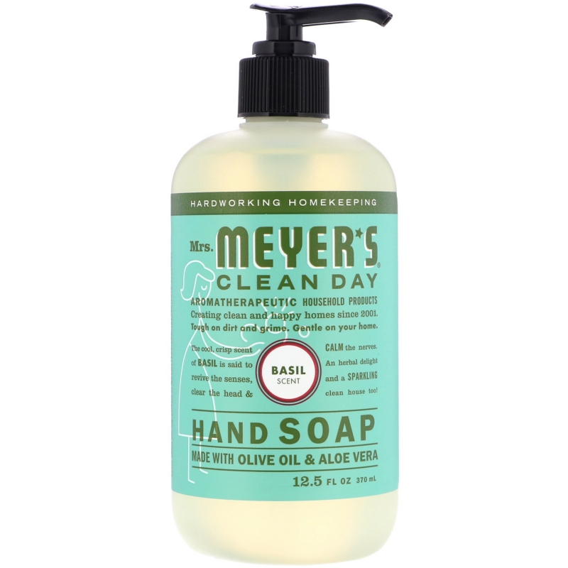 Mrs. Meyers Clean Day Жидкое мыло для рук с ароматом базилика 125 жидких унций (370 мл)