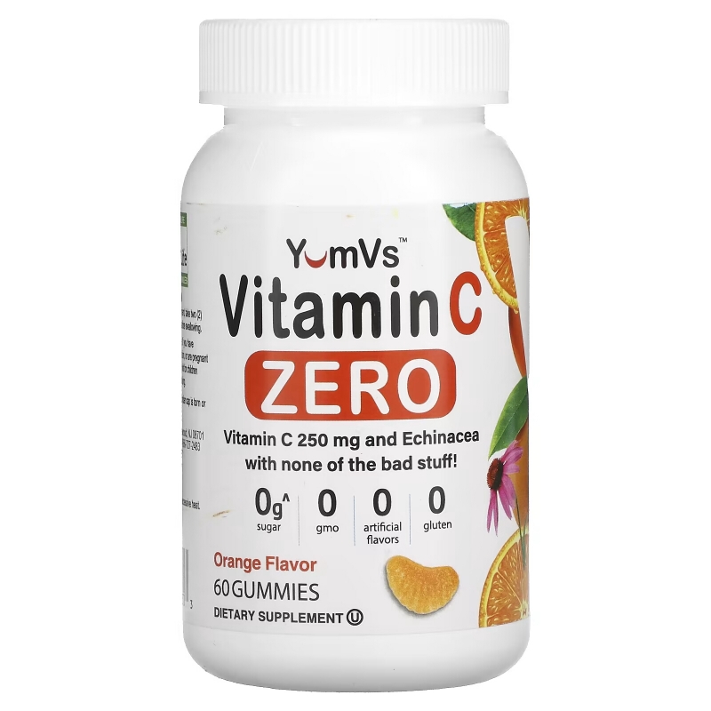 Yum-Vs, Vitamin C Zero, Orange, 125 mg, 60 Gummies