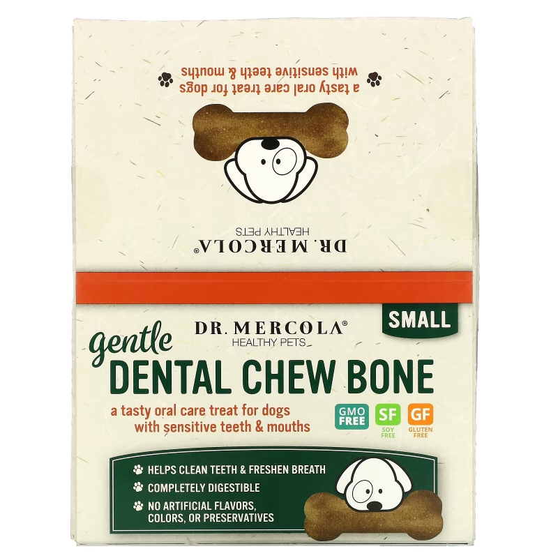 Dr. Mercola, Gentle Dental Chew Bone, для собак, 12 костей, 19 г (0,67 унции)