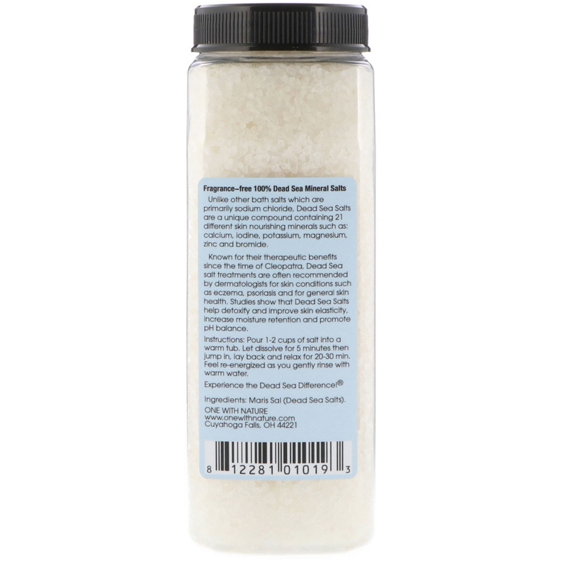 One with Nature Dead Sea Mineral Bath Salts Fragrance Free 32 oz (907 g)