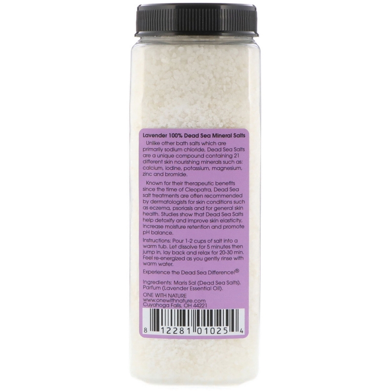 One with Nature Dead Sea Mineral Bath Salts Lavender 32 oz (907 g)