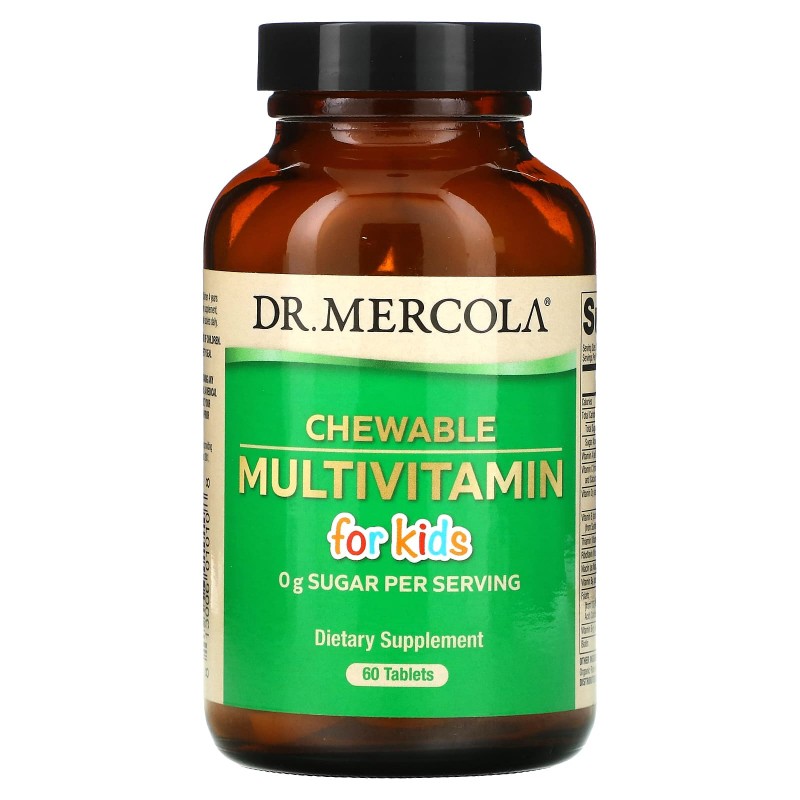 Dr. Mercola Детские жевательные мультивитамины со вкусом фруктов 60 таблеток