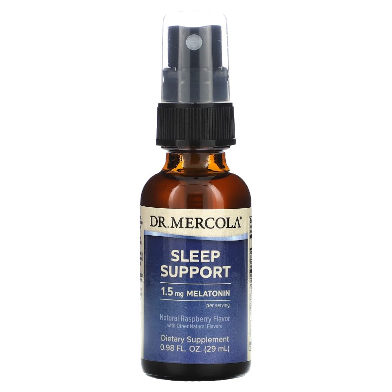 Dr. Mercola, Поддержка сна с мелатонином, натуральный малиновый вкус, 25 мл (0,85 жидк. Унции)