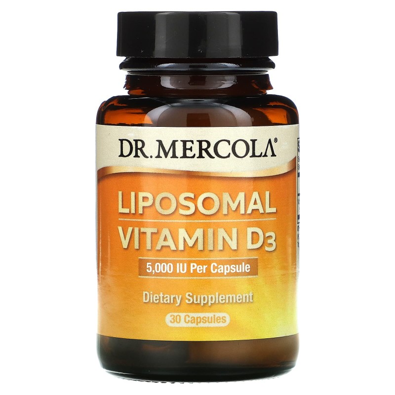 Dr. Mercola, Липосомальный витамин D, 5,000 МЕ, 30 Капсул