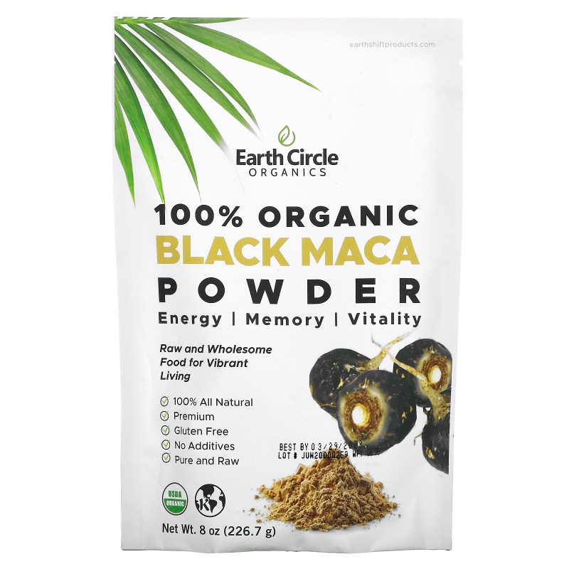 Earth Circle Organics, Organic Black Maca Powder, 8 oz (226.7 g)