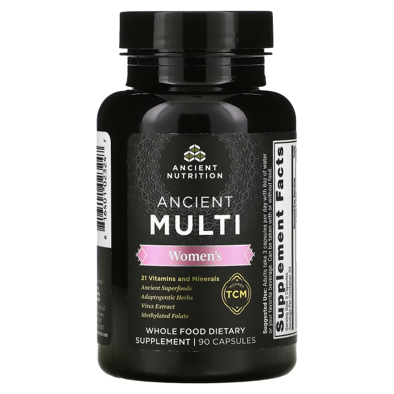 Dr. Axe / Ancient Nutrition, Ancient Multi, Women's, 90 Capsules