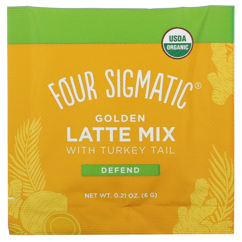 Four Sigmatic, Golden Latte, Mushroom Mix, 10 Packets, 0.21 oz (6 g) Each