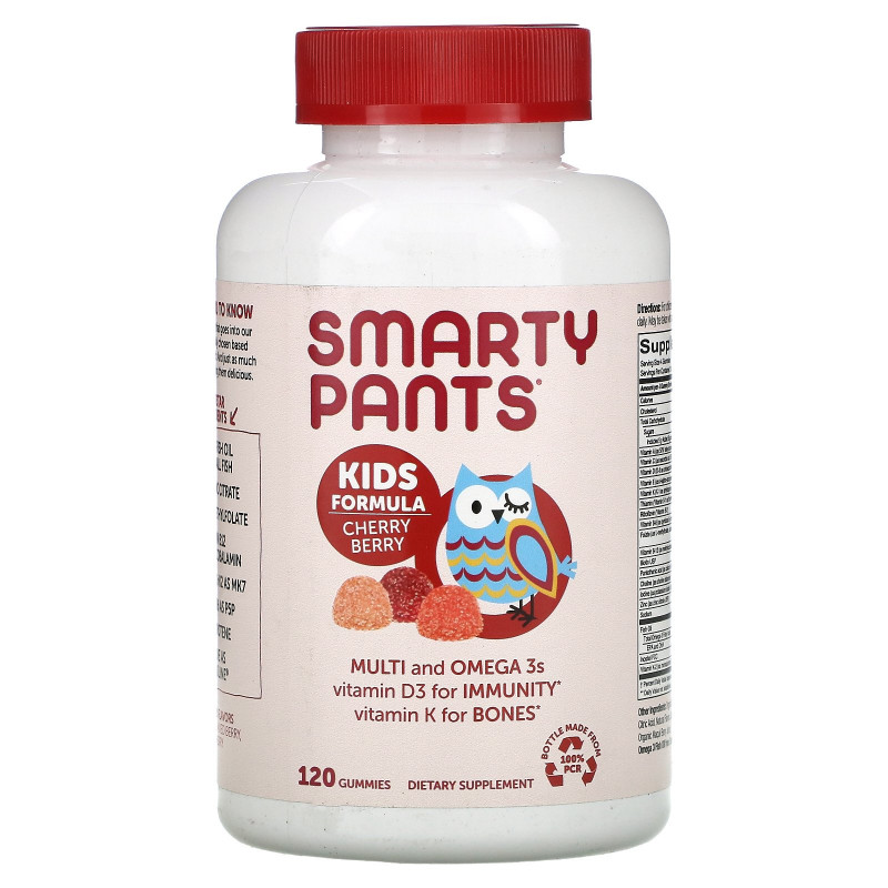 SmartyPants, Kids Complete, Мультивитамины, Омега 3 Рыбий жир, Витамин D3 и B12, Вишня, 120 жевательных таблеток