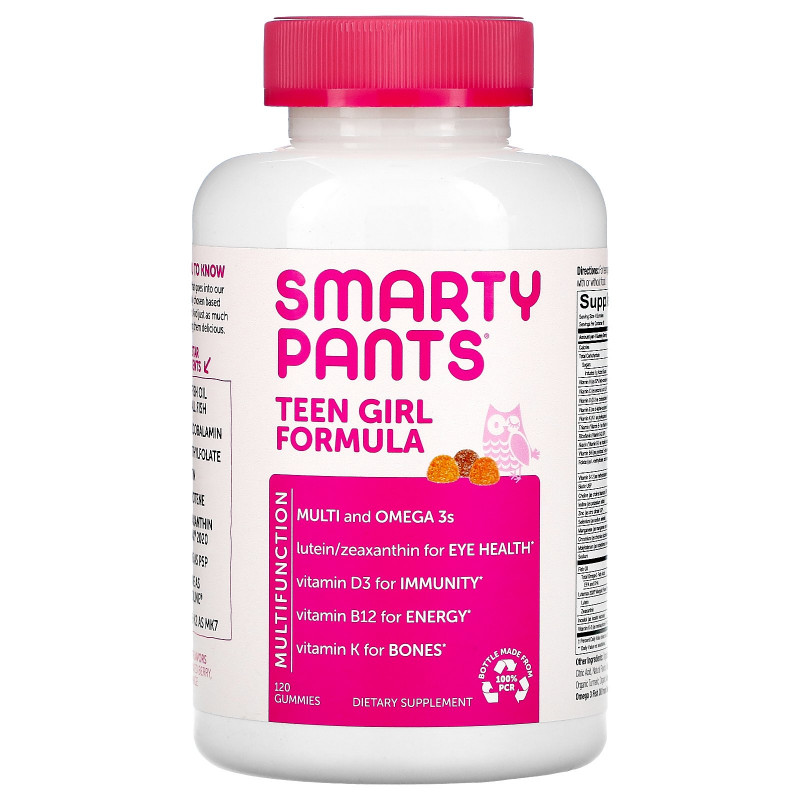 SmartyPants, Девчонка! Полный комплекс мультивитаминов, лимон-лайм, ягодный микс, кислое яблоко, 120 жевательных таблеток