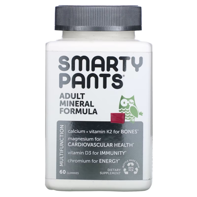SmartyPants, Полноценный комплекс минералов для взрослых, магний, смесь ягод, 60 жевательных конфет