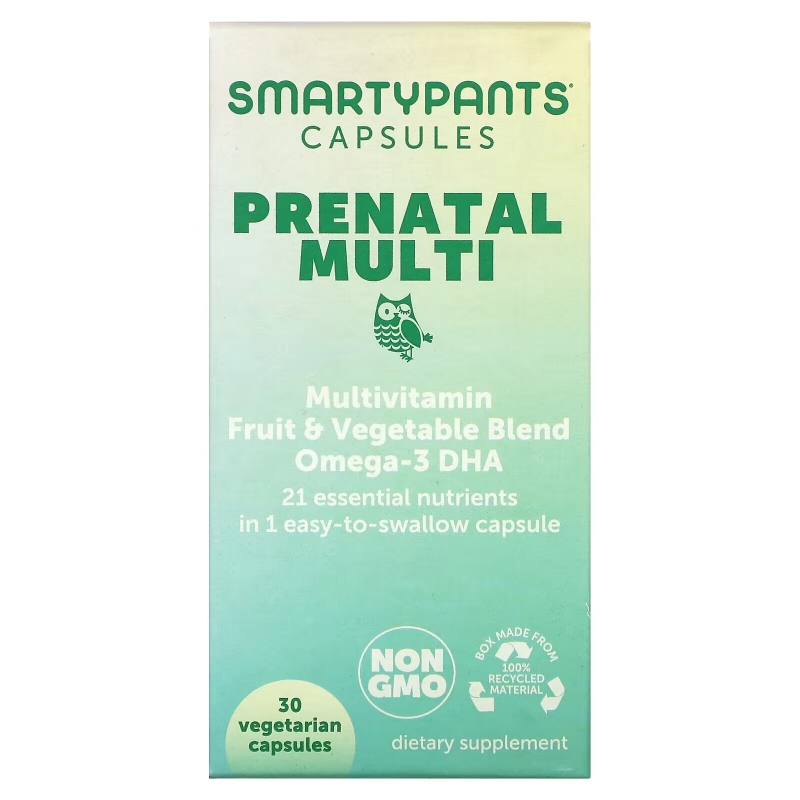 SmartyPants, Prenatal Multi, 30 вегетарианских капсул