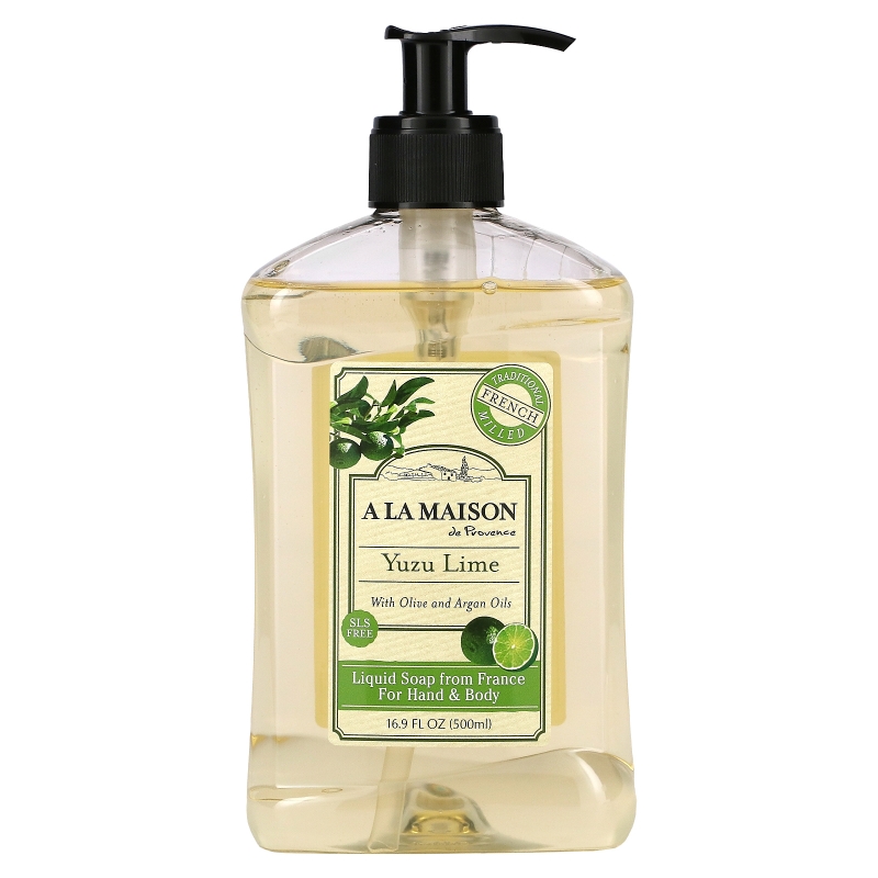 A La Maison de Provence Hand & Body Liquid Soap Yuzu Lime 16.9 fl oz (500 ml)