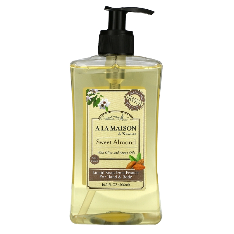 A La Maison de Provence Hand and Body Liquid Soap Sweet Almond 16.9 fl oz (500 ml)