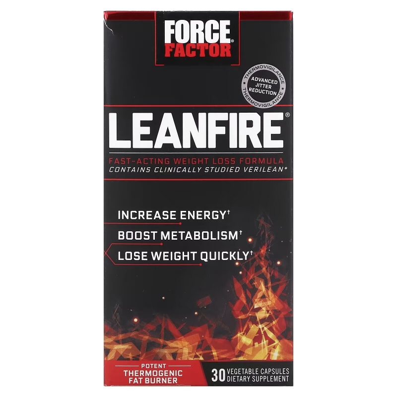 Force Factor, LeanFire, Fast-Acting Weight Loss Formula, 30 Vegetable Capsules