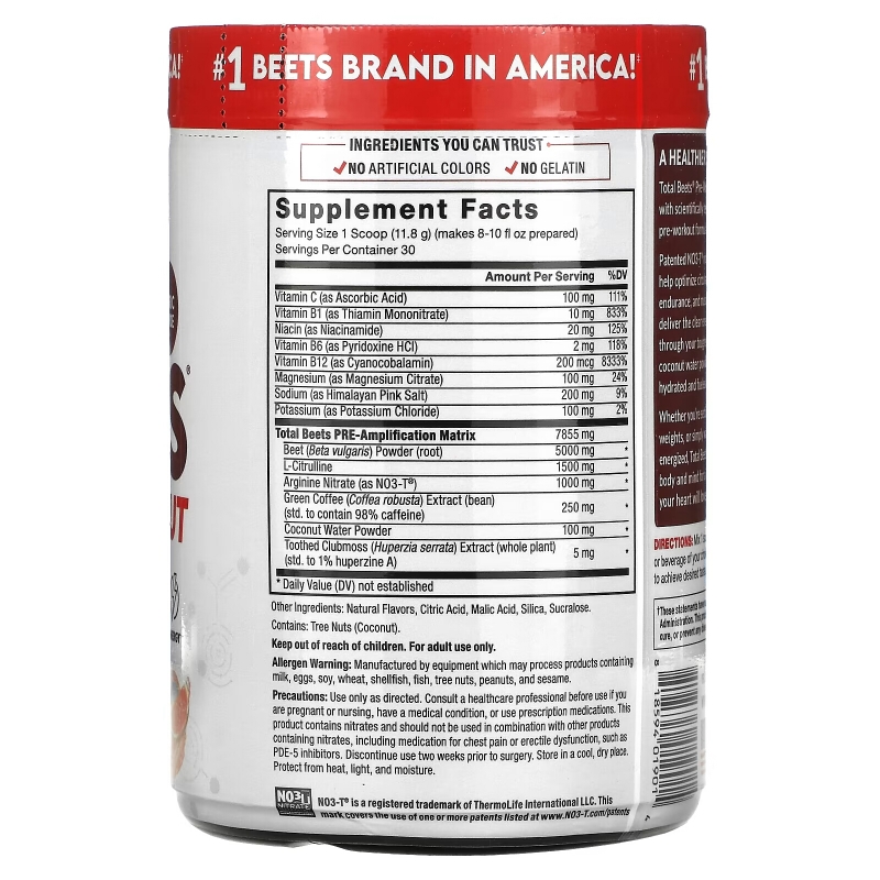 Force Factor, Total Beets, Pre-Workout, Watermelon, 12.5 oz (354 g)