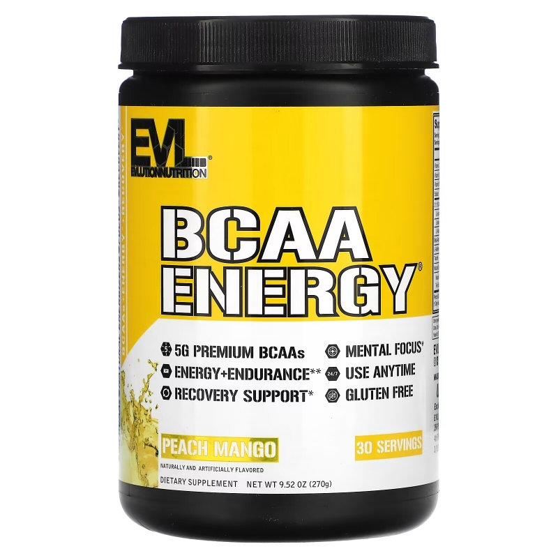 EVLution Nutrition, BCAA Energy, Peach Mango, 9.52 oz (270 g)