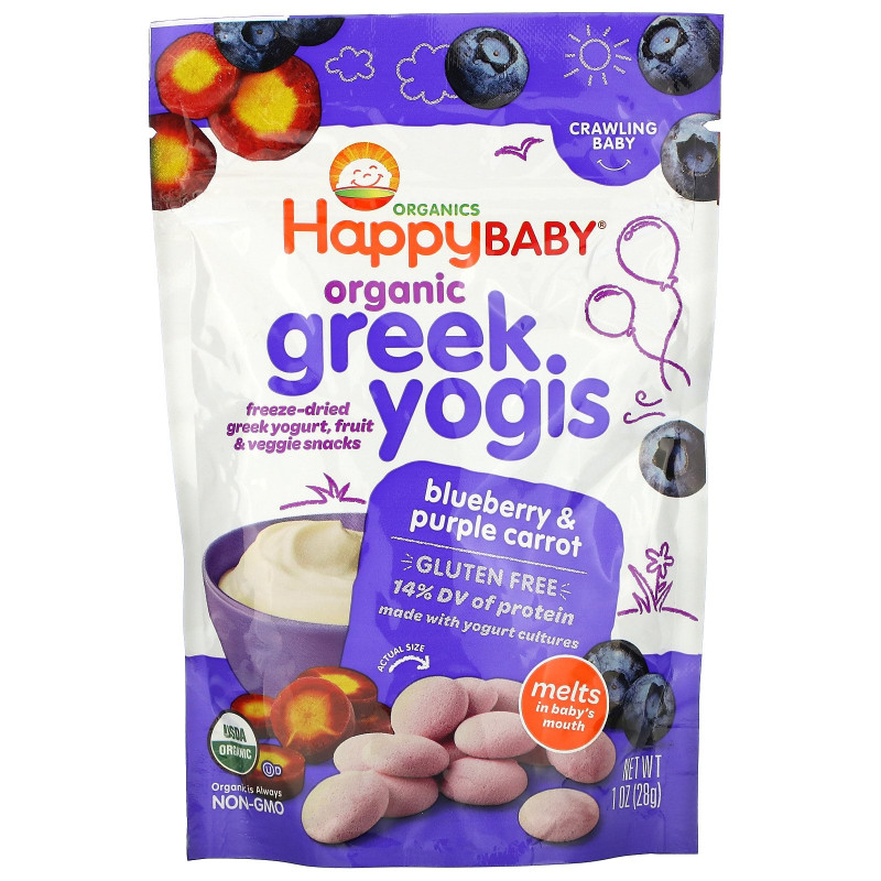 Nurture Inc. (Happy Baby) happyyogis Greek Yogurt Blueberry & Purple Carrot 1 oz (28 g)