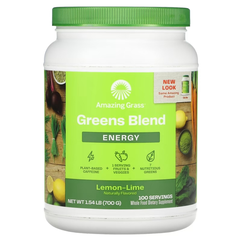Amazing Grass Зеленый суперпродукт растворимый напиток с энергией лимона и лайма 24.7 унций (700 г)