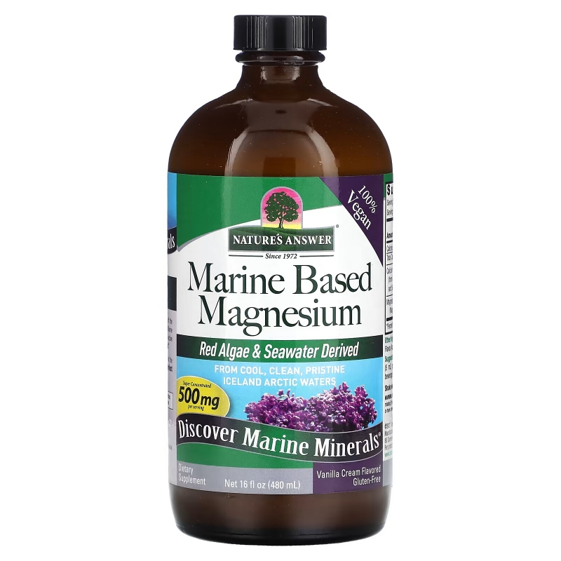 Nature's Answer, Морской магний, ванильный крем, 500 мг, 480 мл (16 жидк. Унций)