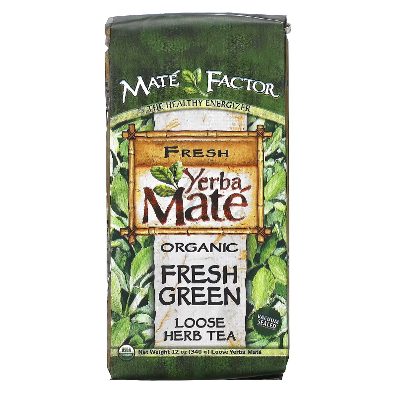 Mate Factor Органический Йерба Мате Свежий зеленый листовой травяной чай 12 унций (340 г)