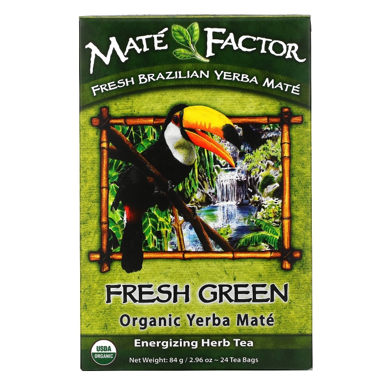 Mate Factor Органический Yerba Mate свежий зеленый чай 24 чайных пакетиков 2.96 унции (84 г)