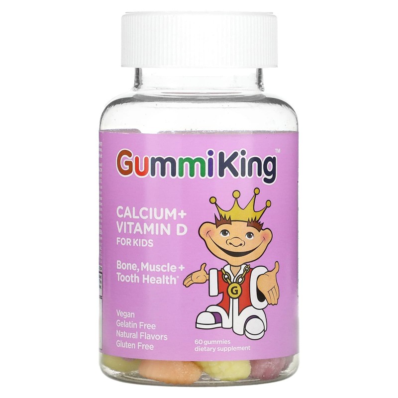 GummiKing, Кальций с витамином D для детей, 60 жевательных конфет