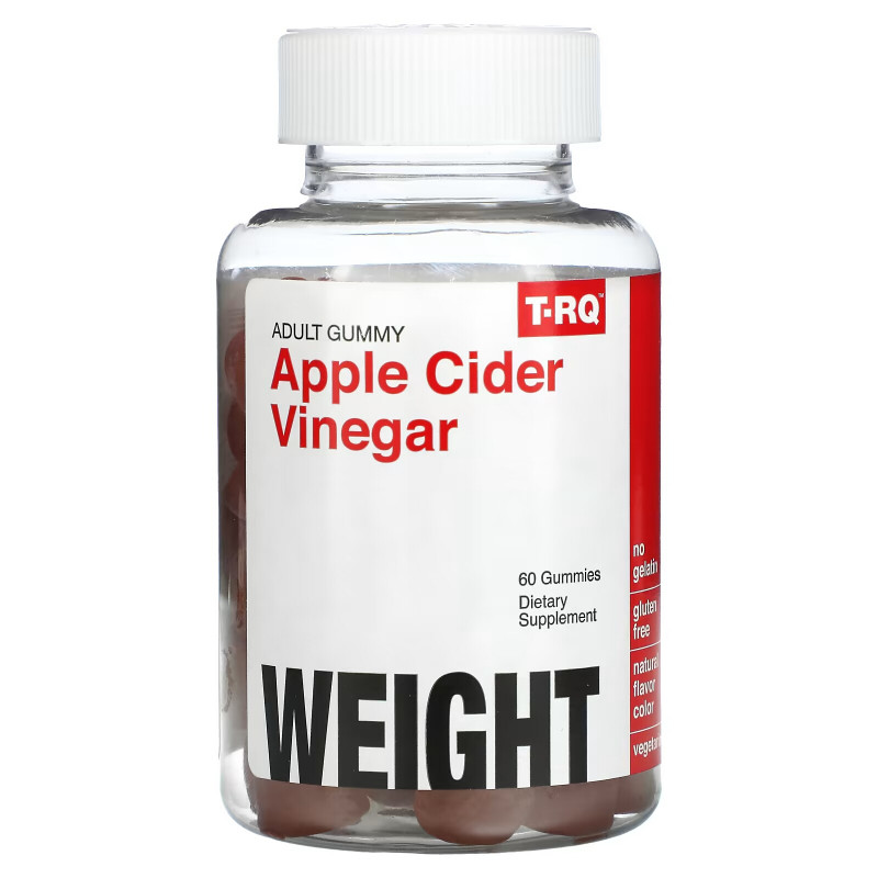T-RQ, Жевательные мармеладки для взрослых, яблочный уксус, 60 жевательных таблеток