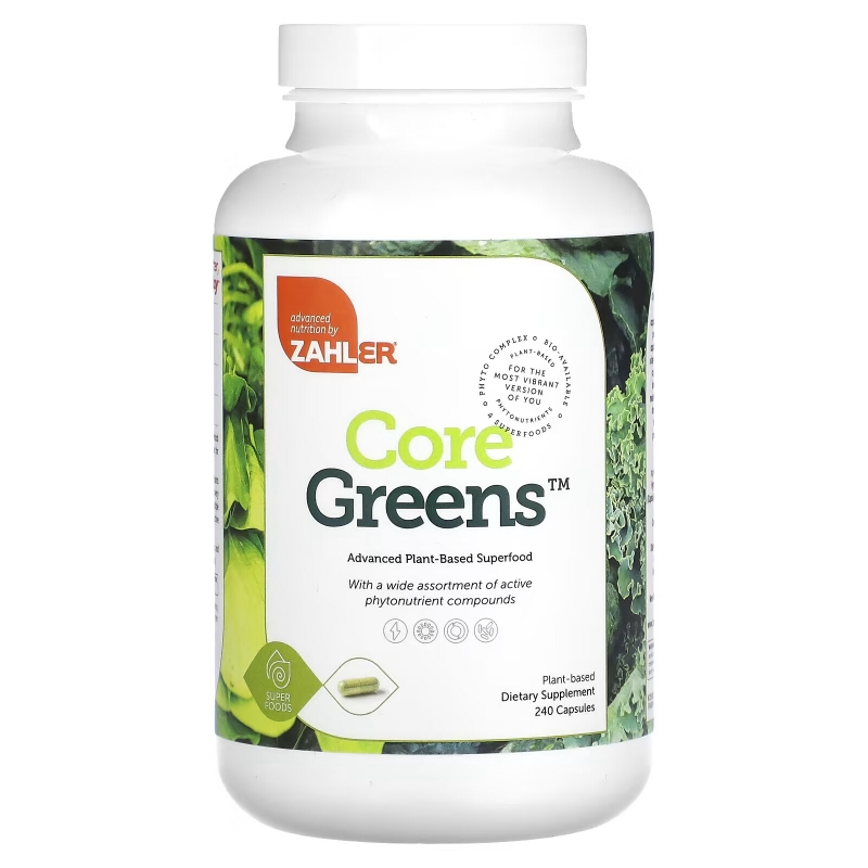 Zahler, Core Greens, Advanced Plant-Based Superfood, 240 Capsules
