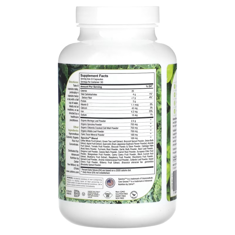 Zahler, Core Greens, Advanced Plant-Based Superfood, 240 Capsules