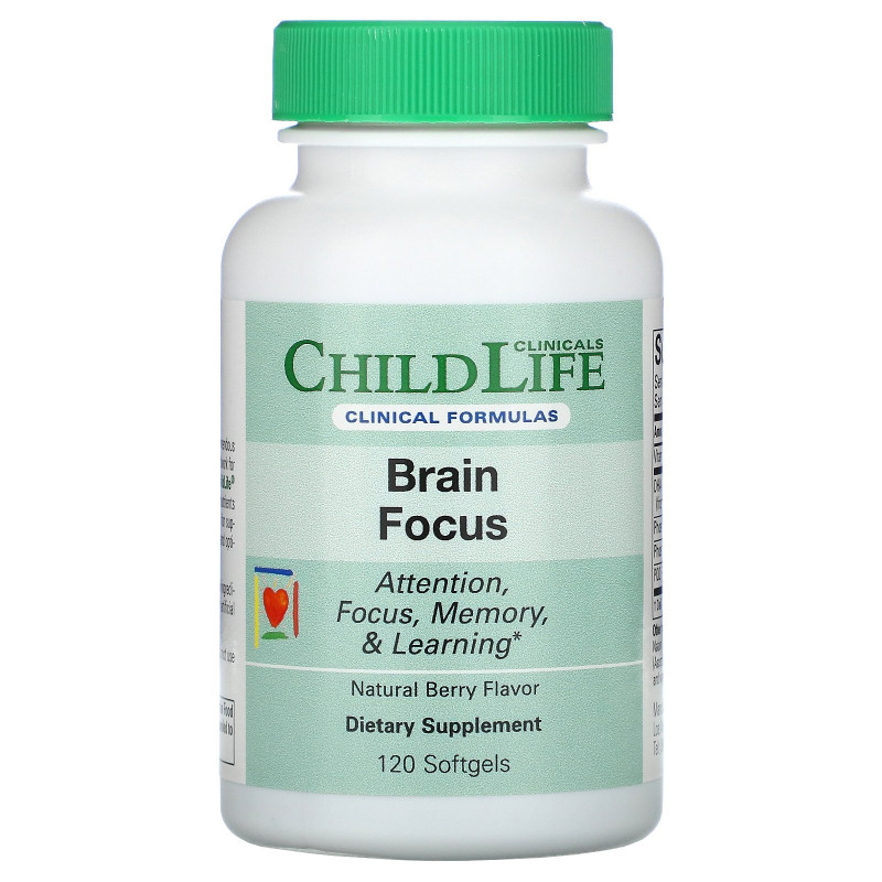 Childlife Clinicals, Brain Focus, Natural Berry, 120 Softgels
