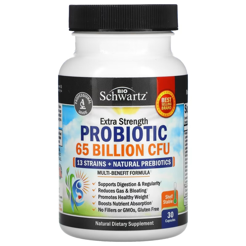 BioSchwartz, Probiotic, 65 Billion CFU, 30 Capsules