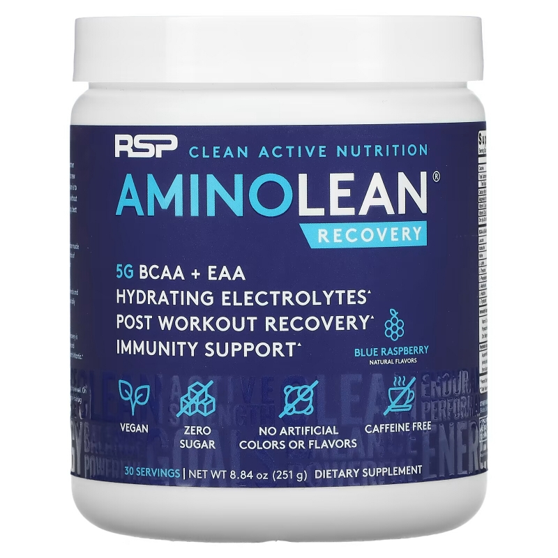 RSP Nutrition, AminoLean, Recovery, Blue Raspberry, 8.84 oz (251 g) (Discontinued Item)