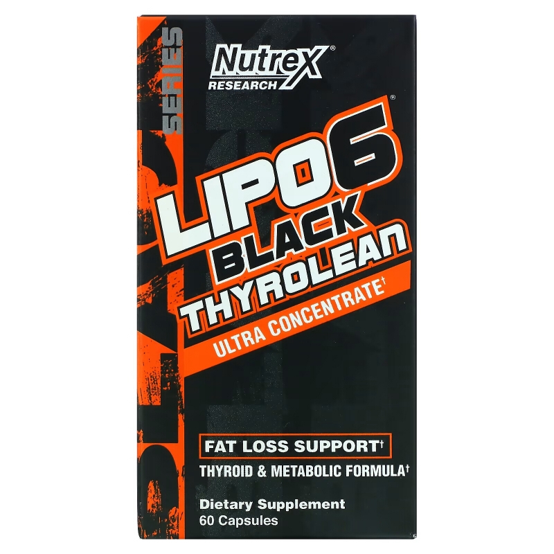 Nutrex Research, LIPO-6 Black Thyrolean, Fat Loss Support, 60 Capsules