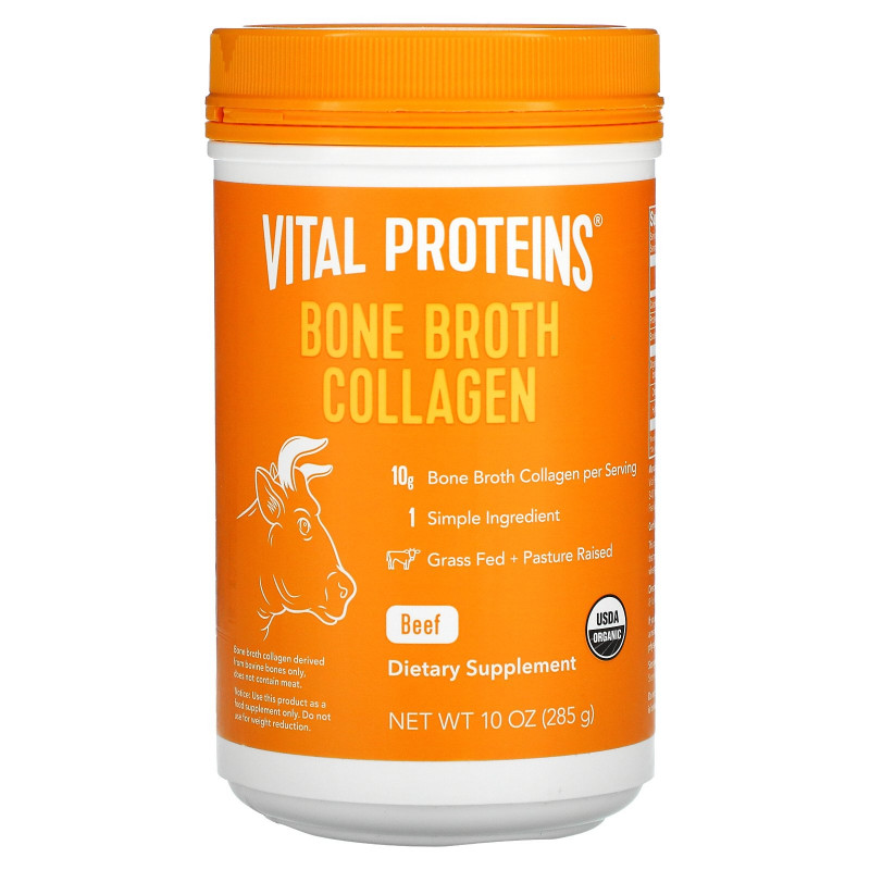 Vital Proteins, Органический коллаген из костного бульона, говядина, 10 унц. (285 г)