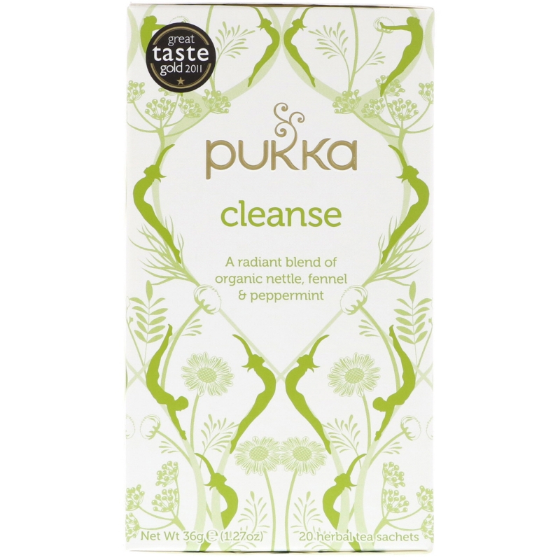 Pukka Herbs, Очищающий травяной чай в пакетиках, для очищения организма, без кофеина, 20 пакетиков, 1,27 унции (36 г)