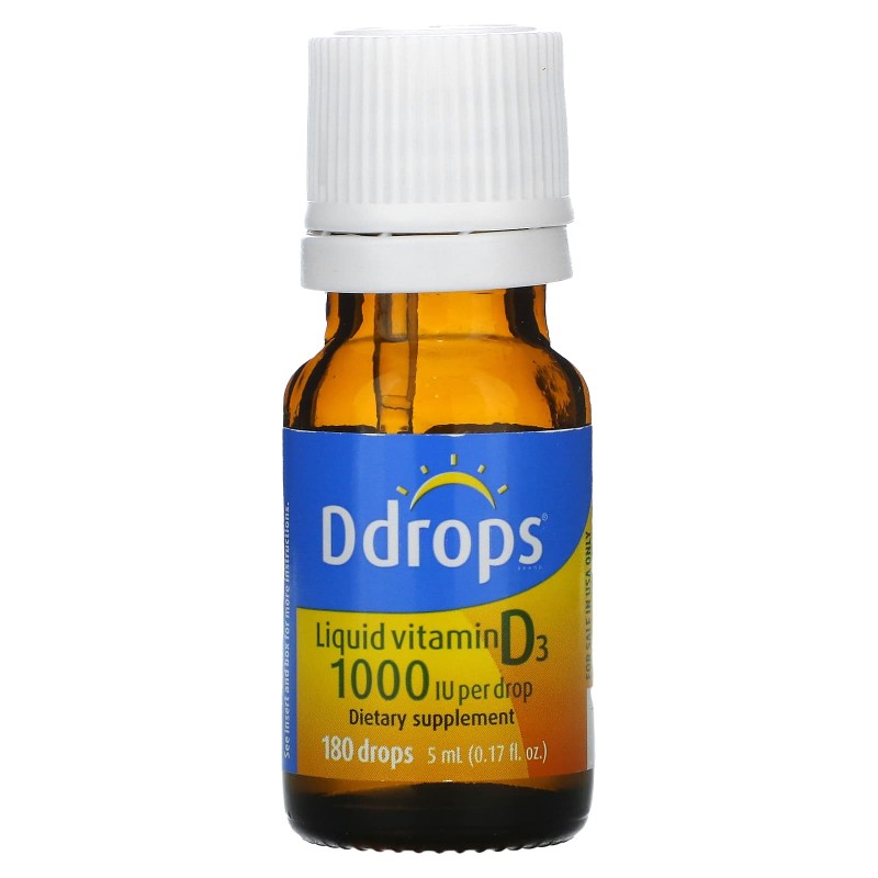 D Drops Жидкий витамин D3 1000 МЕ 017 жидких унций (5 мл)