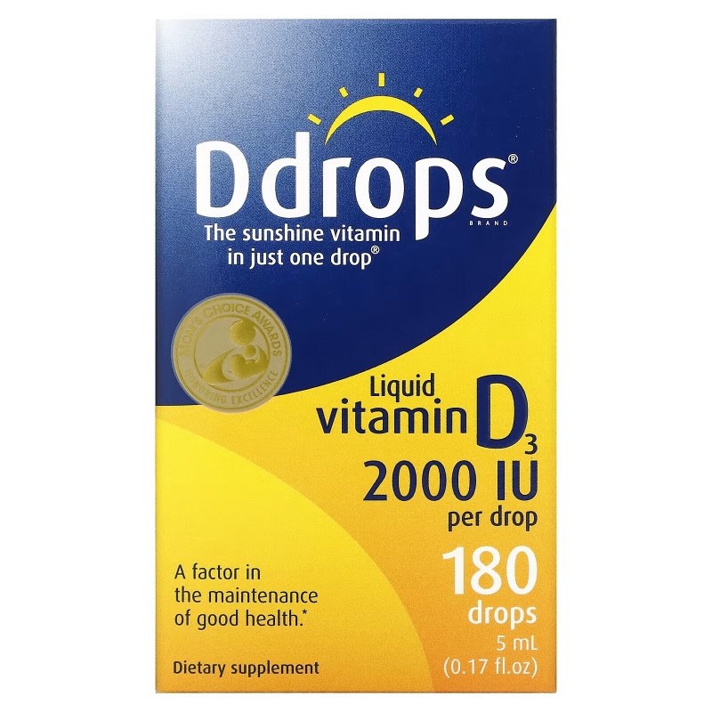 D Drops Жидкий витамин D3 2000 МЕ 017 жидких унций (5 мл)