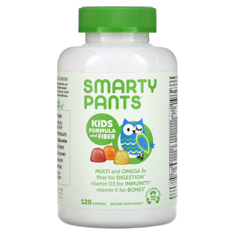 SmartyPants Kids Complete + Волокна + Омега-3 + Витамин D для детей 120 восхитительных медвежат