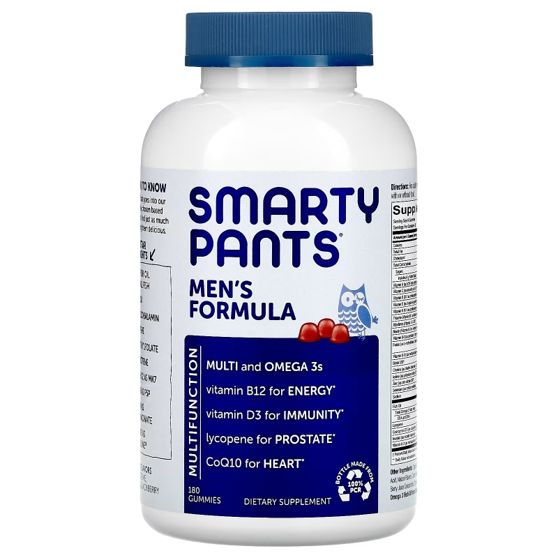 SmartyPants, Men's Complete Multi + Omega 3s + CoQ10, 180 Gummies